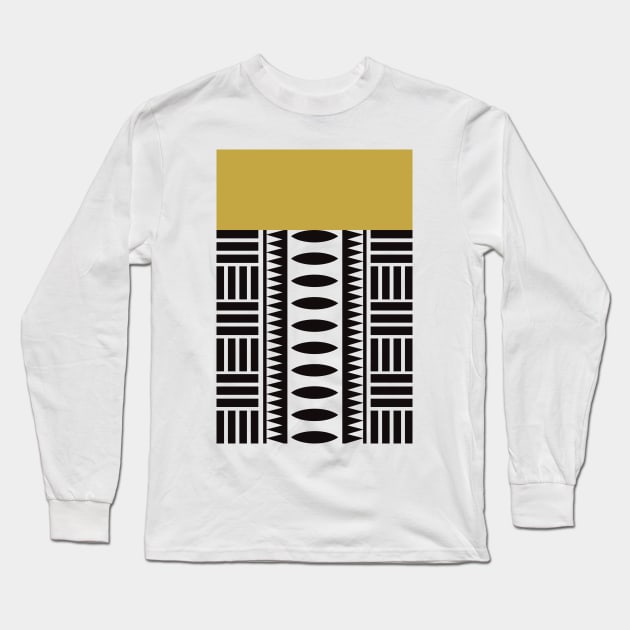 African Modern Abstract Ethnic Pattern Long Sleeve T-Shirt by Inogitna Designs
